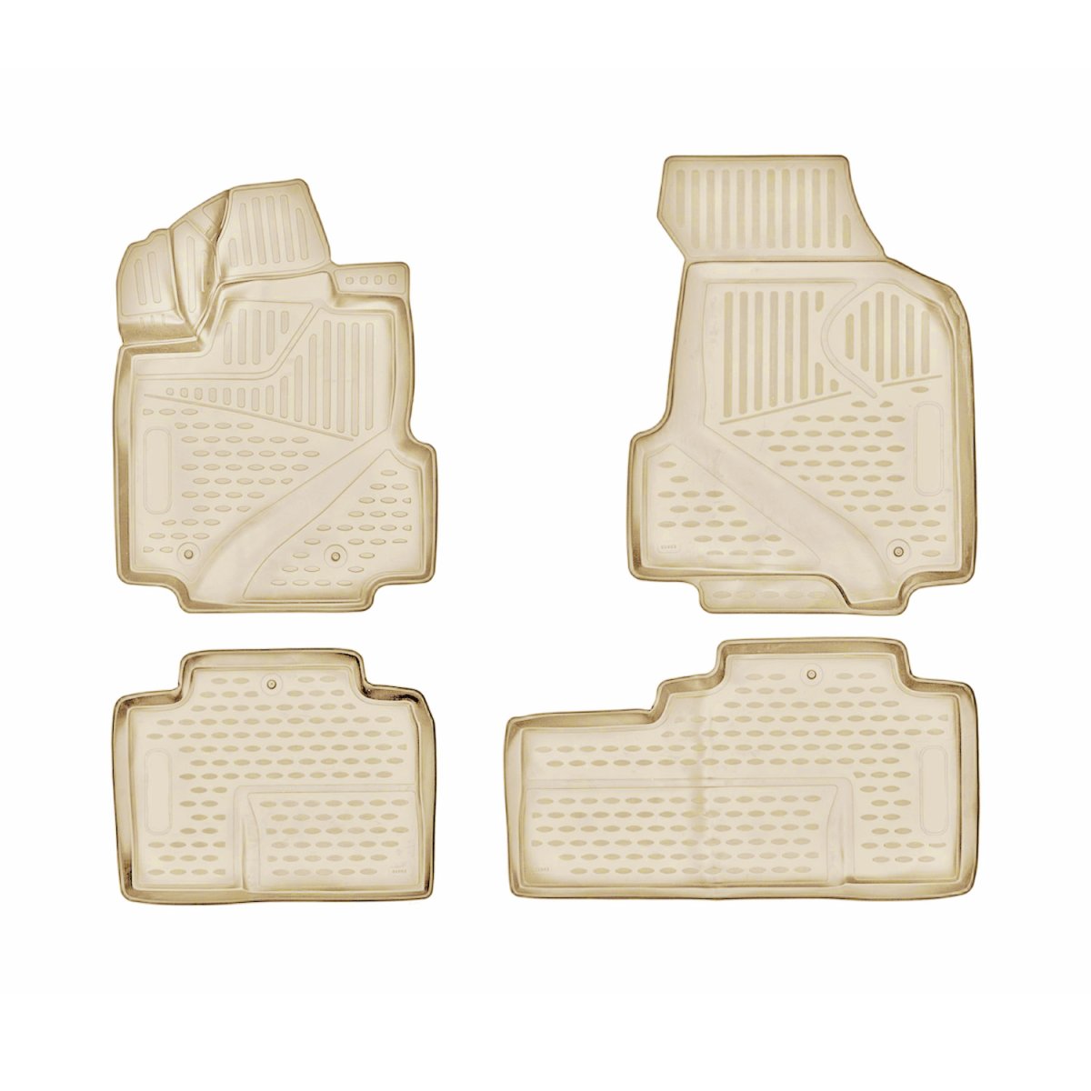 Honda Ridgeline Floor Mats - Omac - Rubber TPE - Beige - '06-'14 Honda Ridgeline Floor Mats - Omac - Rubber TPE - Beige - '06-'14